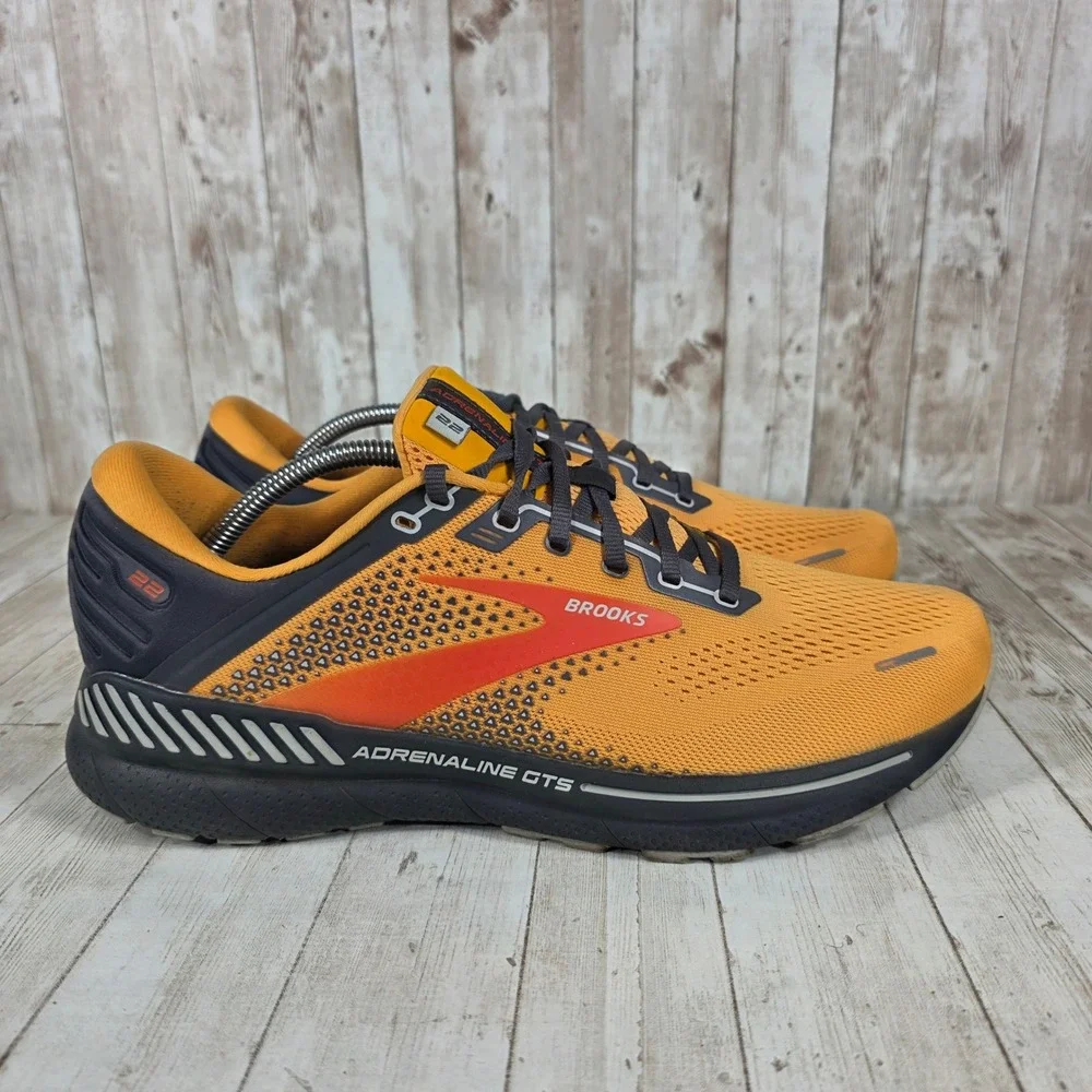 Brooks Adrenaline GTS 22 Men Orange Road Running‎ Shoes Sneakers Size 11